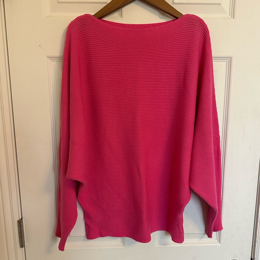 Women's Hot Pink Dolman Sleeve Sweater, size XL
